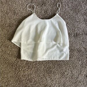 Elegant White Layered Women's Top